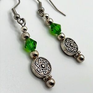 Green Crystal Earrings.
